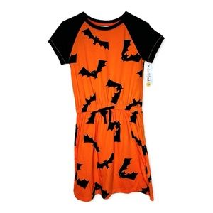 Girls Bat Orange Dress
